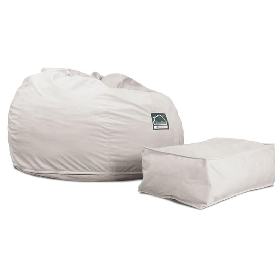 Lounge Pug, CloudSac 510 XL, Puf Viscoelástico Extra Grande, Terciopelo Plata
