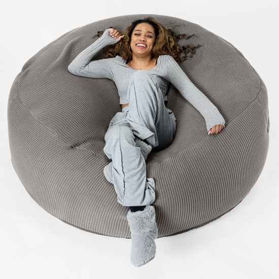 LOUNGE PUG - Puff Gigante 'Mega-Mamut' - Ellos Punto Grueso Gris