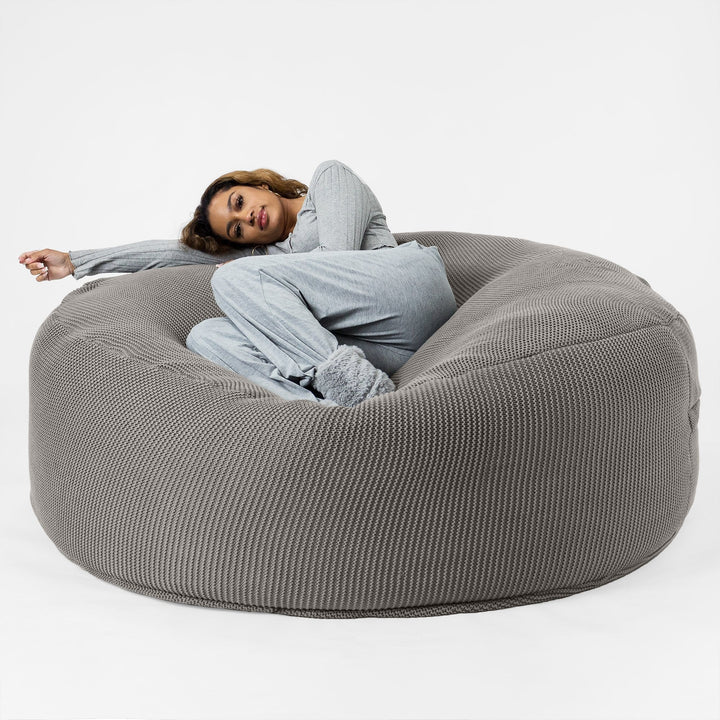 LOUNGE PUG - Puff Gigante 'Mega-Mamut' - Ellos Punto Grueso Gris