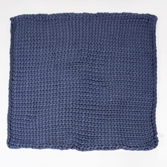 Lounge Pug - Manta de Peso para Adultos para Ansiedad y Relajación - Punto grueso Azul oscuro - 5 KG 135 x 150 cm