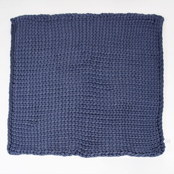 Lounge Pug - Manta de Peso para Adultos para Ansiedad y Relajación - Punto grueso Azul oscuro - 5 KG 135 x 150 cm
