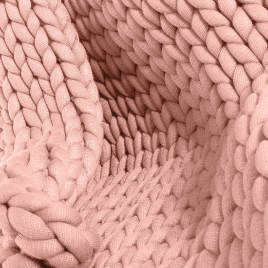 Lounge Pug - Manta de Peso para Adultos para Ansiedad y Relajación - Punto grueso Rosa Empolvado - 5 KG 135 x 150 cm