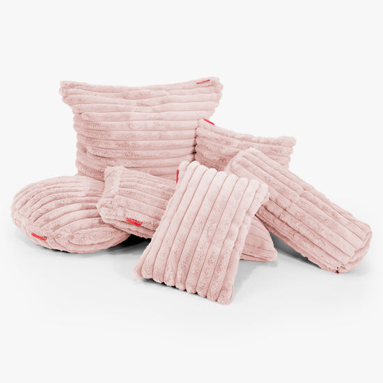 Fundas de Cojín Rectangular Gigante 40 x 80cm - Pana de Felpa Ultra Rosa Empolvado 02