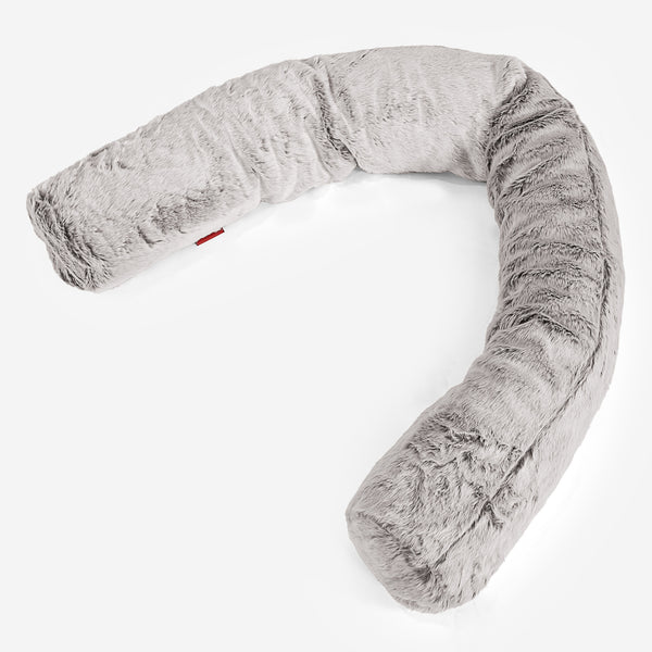 Almohada Gigante para Sofás XL - Piel de Conejo Sintética Gris Claro 01