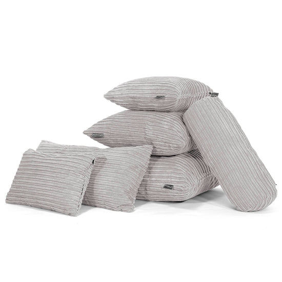 Fundas de Almohada Gigante 40 x 80cm - Pana Clásica Aluminio Plata 0