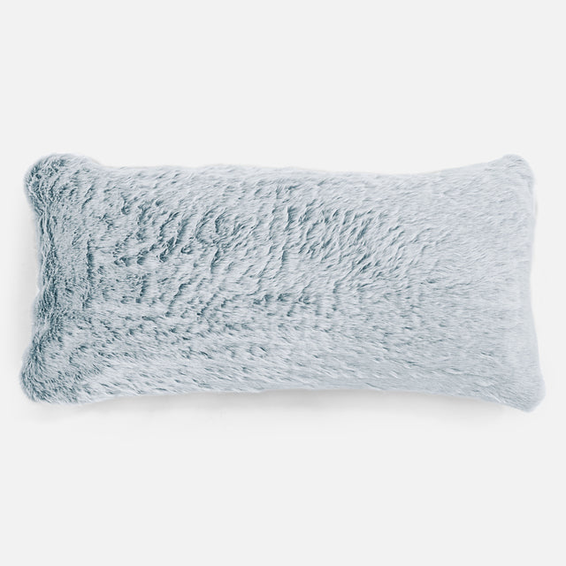 CloudSac 50 Almohada Gigante Viscoelástica 40 x 80cm - Piel de Conejo Sintética Azul Empolvado 