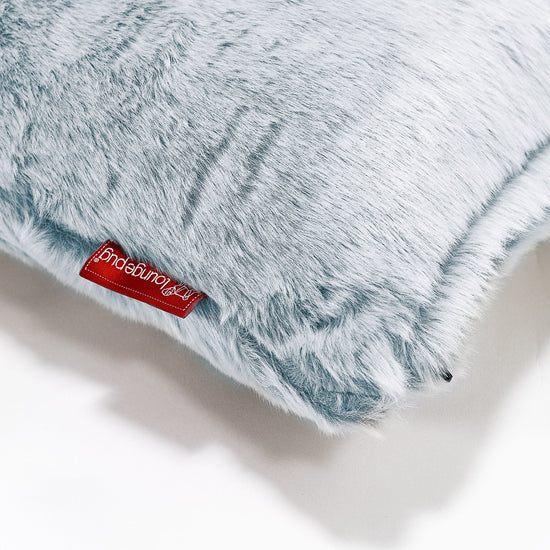CloudSac 50 Almohada Gigante Viscoelástica 40 x 80cm - Piel de Conejo Sintética Azul Empolvado 