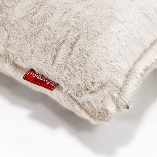 CloudSac 50 Almohada Gigante Viscoelástica 40 x 80cm - Piel de Conejo Sintética Blanco 
