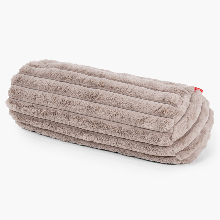 Fundas de Cojín Cilíndrico 20 x 55cm - Pana de Felpa Ultra Visón 01