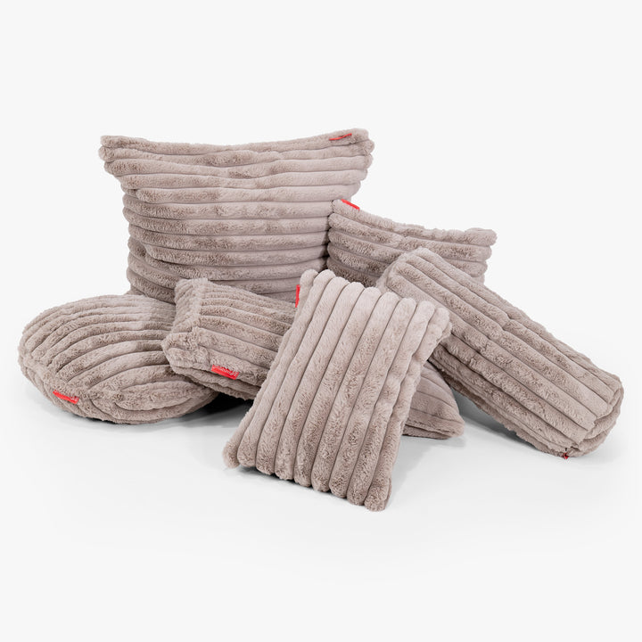 Fundas de Cojín Cilíndrico 20 x 55cm - Pana de Felpa Ultra Visón 03