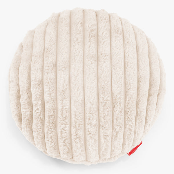 Fundas de Cojín Redondo 50cm - Pana de Felpa Ultra Crema 01