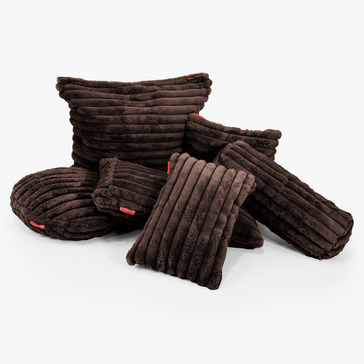 Fundas de Cojín Extra Grande 70 x 70cm - Pana de Felpa Ultra Café 03
