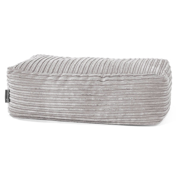 Escabel Gigante - Pana Clásica Aluminio Plata 01