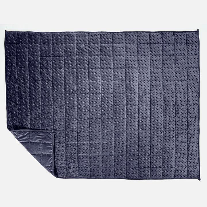 Manta de Peso para Adultos - Tela Minky con Puntos Azul oscuro 03