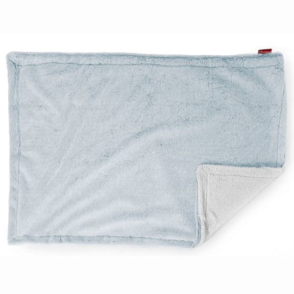 Manta de Sherpa - Piel de Conejo Sintética Azul Empolvado 02