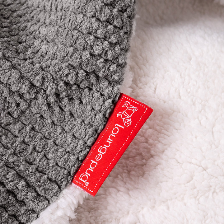 Manta de Sherpa - Pompón Carbón Gris 04