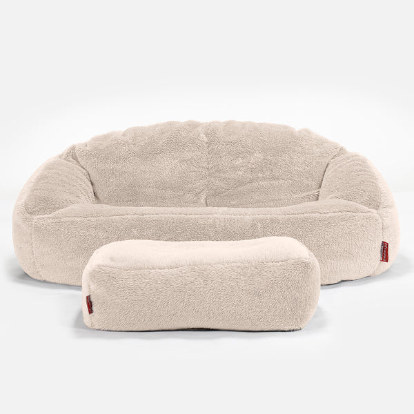Puf Grande Bubble - Piel de Osito Sintética Crema 01
