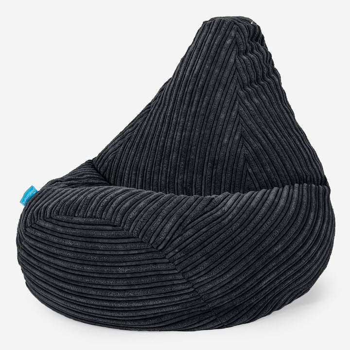 Puf Silla de Juego para Niños 1-5 años - Pana Clásica Negro 02