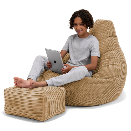 Puf Silla de Juego para Niños de 6 a 14 años - Pana Clásica Arena 01