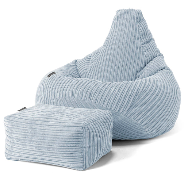 Puf Silla de Juego para Niños de 6 a 14 años - Pana Clásica Bebé Azul 01
