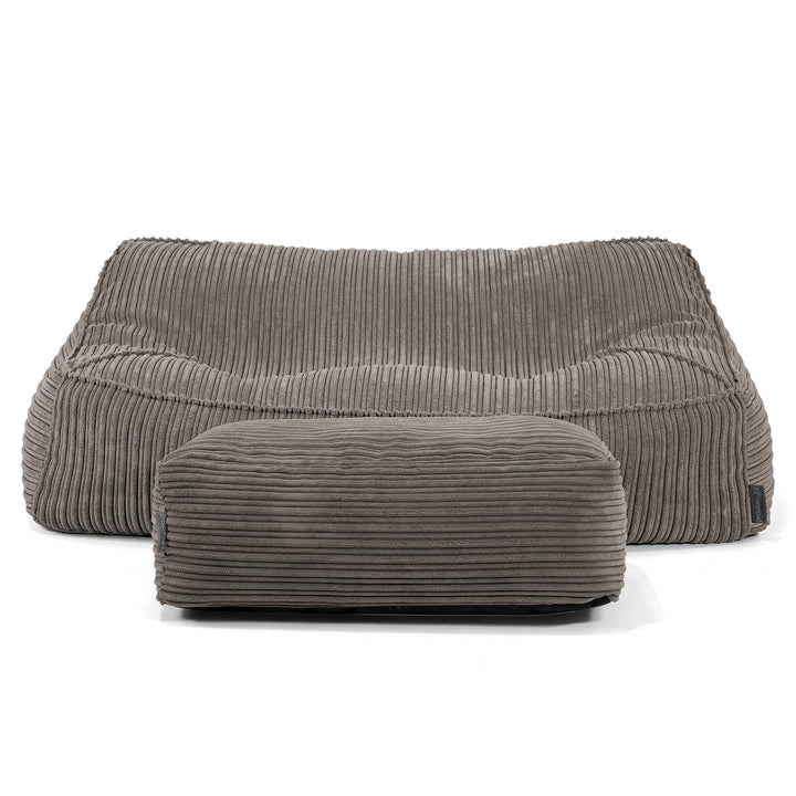 Puf Sillón Encorvado - Pana Clásica Grafito 01