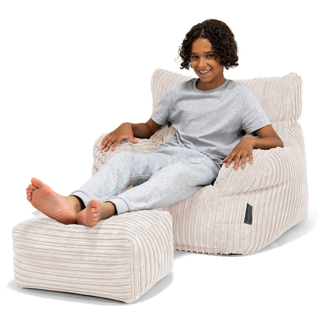 Sillón Puf Teens 6-14 años - Pana Clásica Marfil 01
