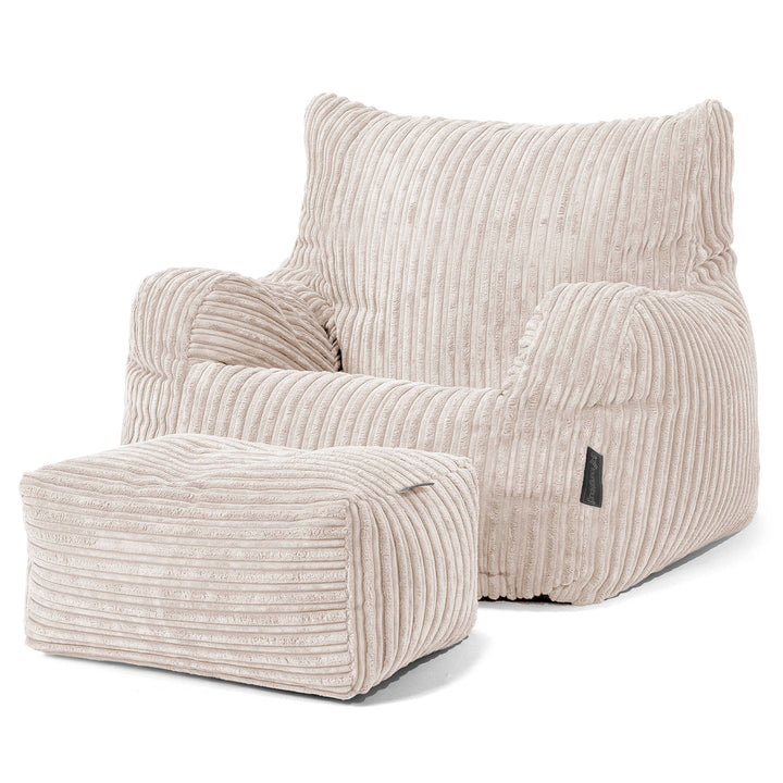 Sillón Puf Teens 6-14 años - Pana Clásica Marfil 03