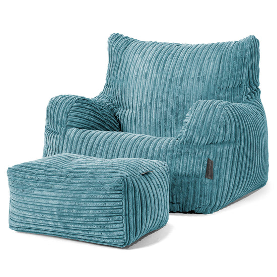 Sillón Puf Teens 6-14 años - Pana Clásica Egeo Azul 03
