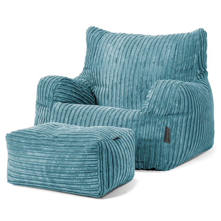 Sillón Puf Teens 6-14 años - Pana Clásica Egeo Azul 03