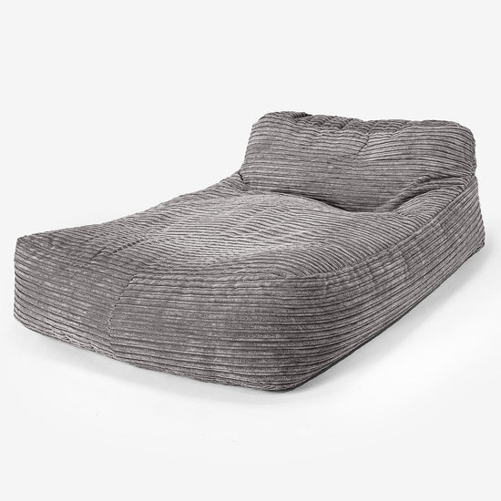 Puff Chaise-longue, Doble - Pana Clásica Grafito 01