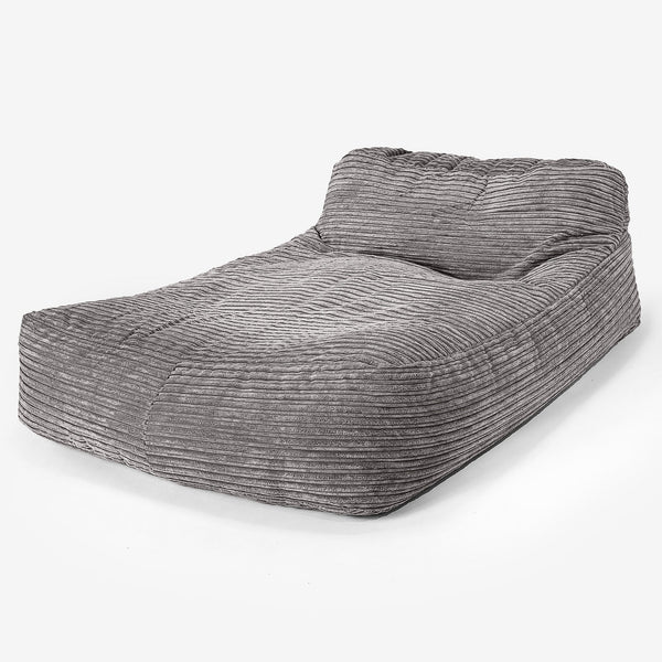 Puff Chaise-longue, Doble - Pana Clásica Grafito 01
