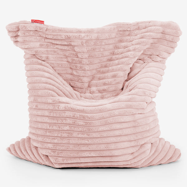 Puff Cama Gigante XL - Pana de Felpa Ultra Rosa Empolvado 01