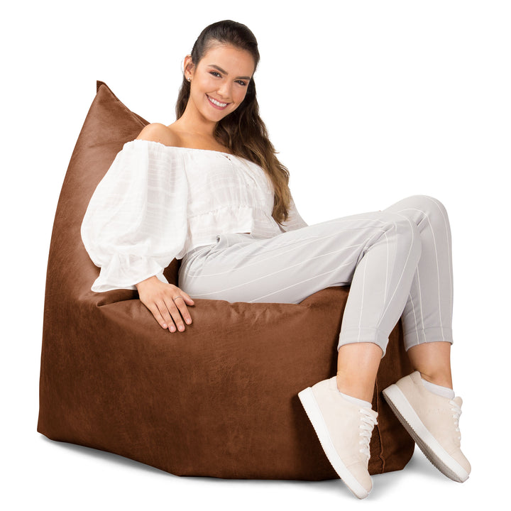 Puff Cama Gigante XL - Cuero Envejecido Marrón británico 04