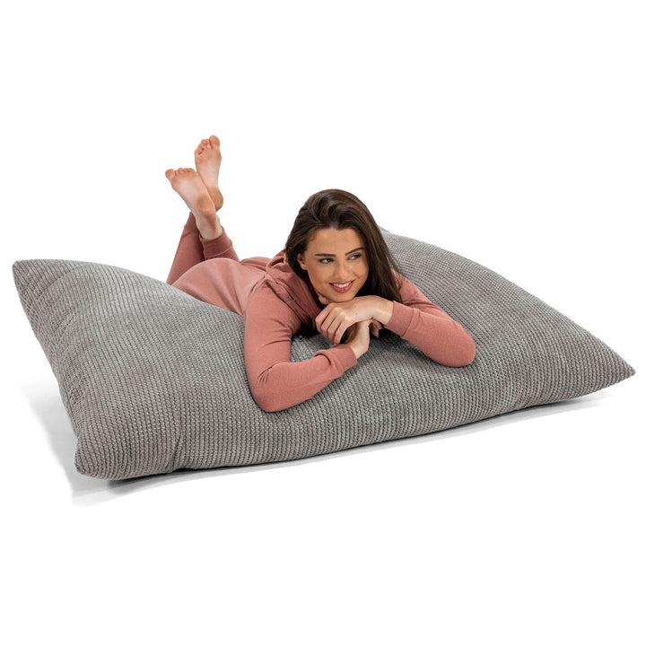 Puff Gigante Cama XL - Pompón Carbón Gris 03