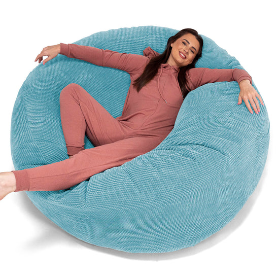 Puff Gigante 'Mega-Mamut' - Pompón Egeo Azul 01