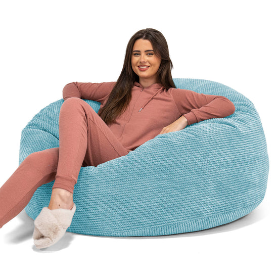 Puff Gigante Sofá 'Mamut' - Pompón Egeo Azul 01