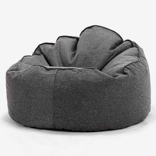Puff Pera 'Archi' - Lana de Interalli Gris 01