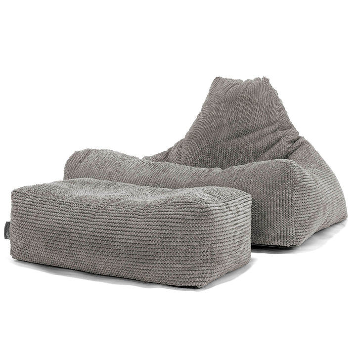 Puff Pera 'Relajarse' - Pompón Carbón Gris 02