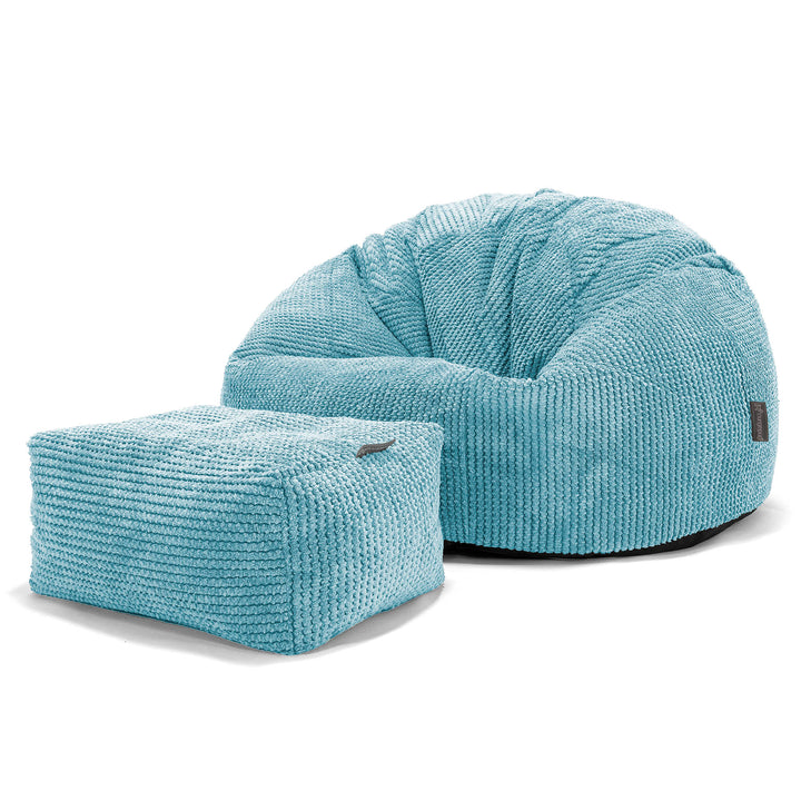 Puff Redondo - Pompón Egeo Azul 02