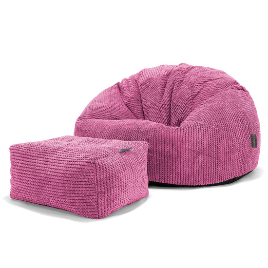 Puff Redondo - Pompón Rosa 02