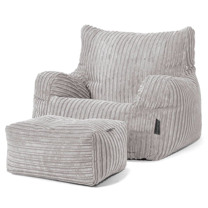 Puff Sillón Josephine - Pana Clásica Gris Plata 02