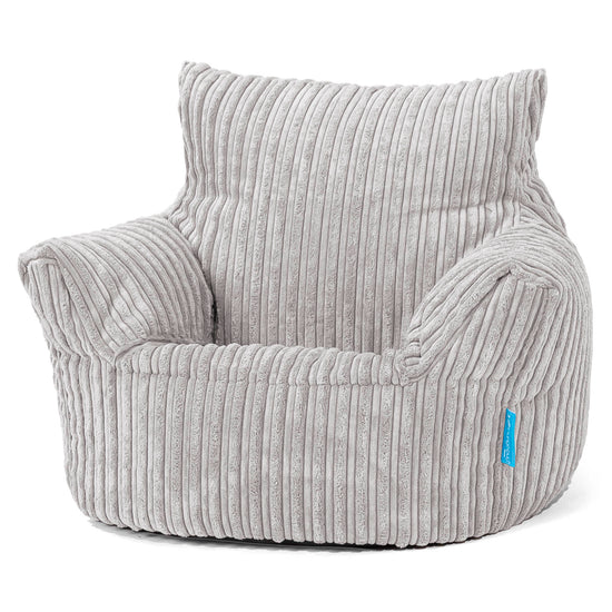 Puff Sillón para niños 1-3 años - Pana Clásica Gris Plata 01