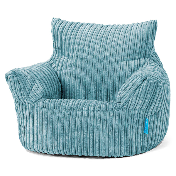 Puff Sillón para niños 1-3 años - Pana Clásica Egeo Azul 01