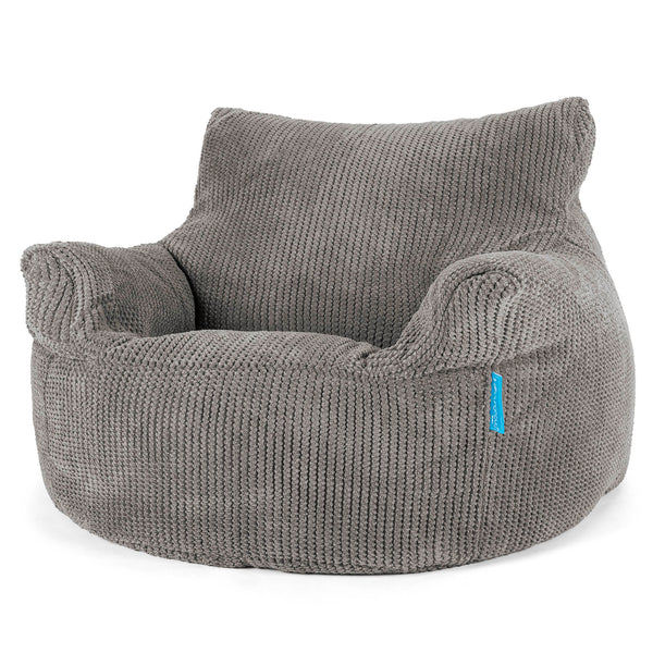 Puff Sillón para niños 3-8 años - Pompón Carbón Gris 01