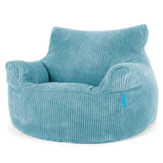 Puff Sillón para niños 3-8 años - Pompón Egeo Azul 01