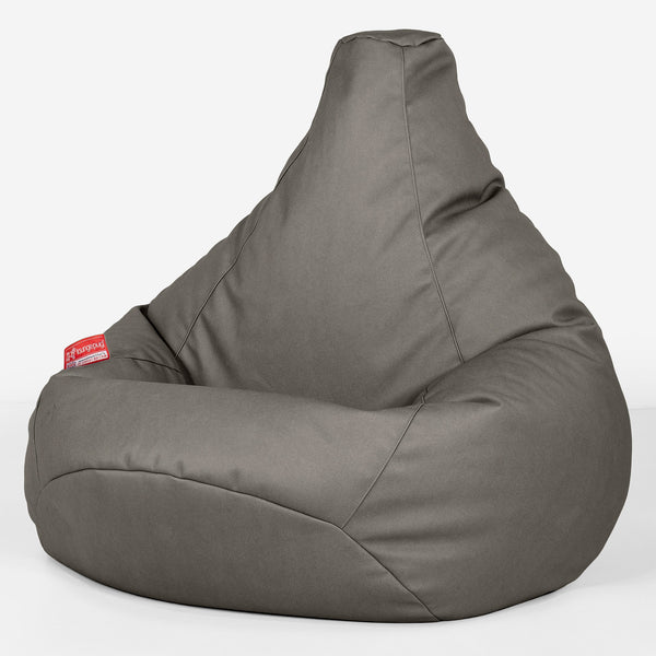 Silla De Juego Puf - Cuero Vegano Gris 01