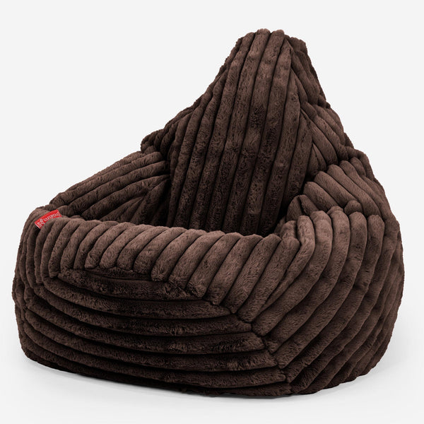 Silla De Juego Puf - Pana de Felpa Ultra Café 01