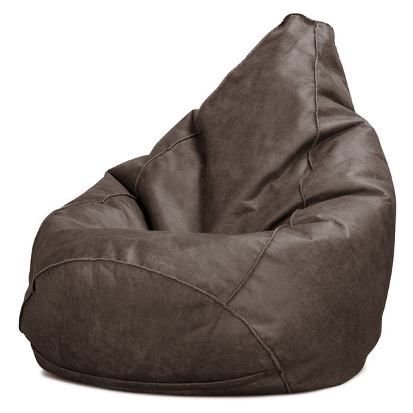 Silla De Juego Puf - Cuero Envejecido Pizarra Natural 01