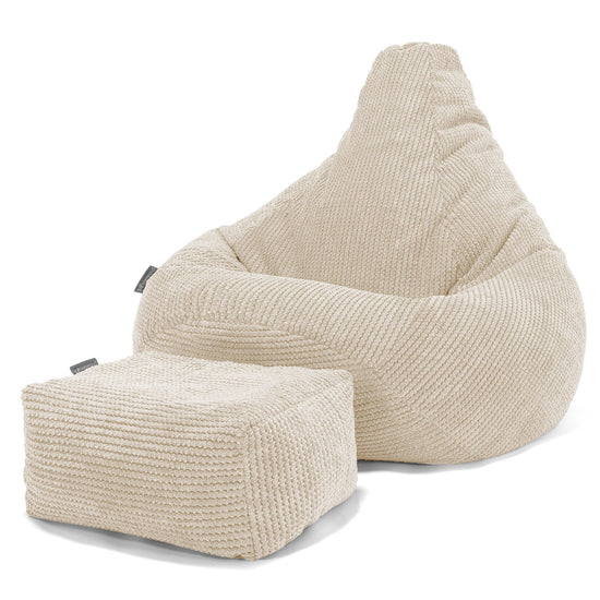 Silla De Juego Puf - Pompón Crema 01