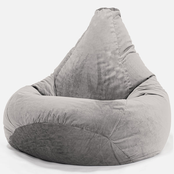 Silla De Juego Puf - Terciopelo Plata 01